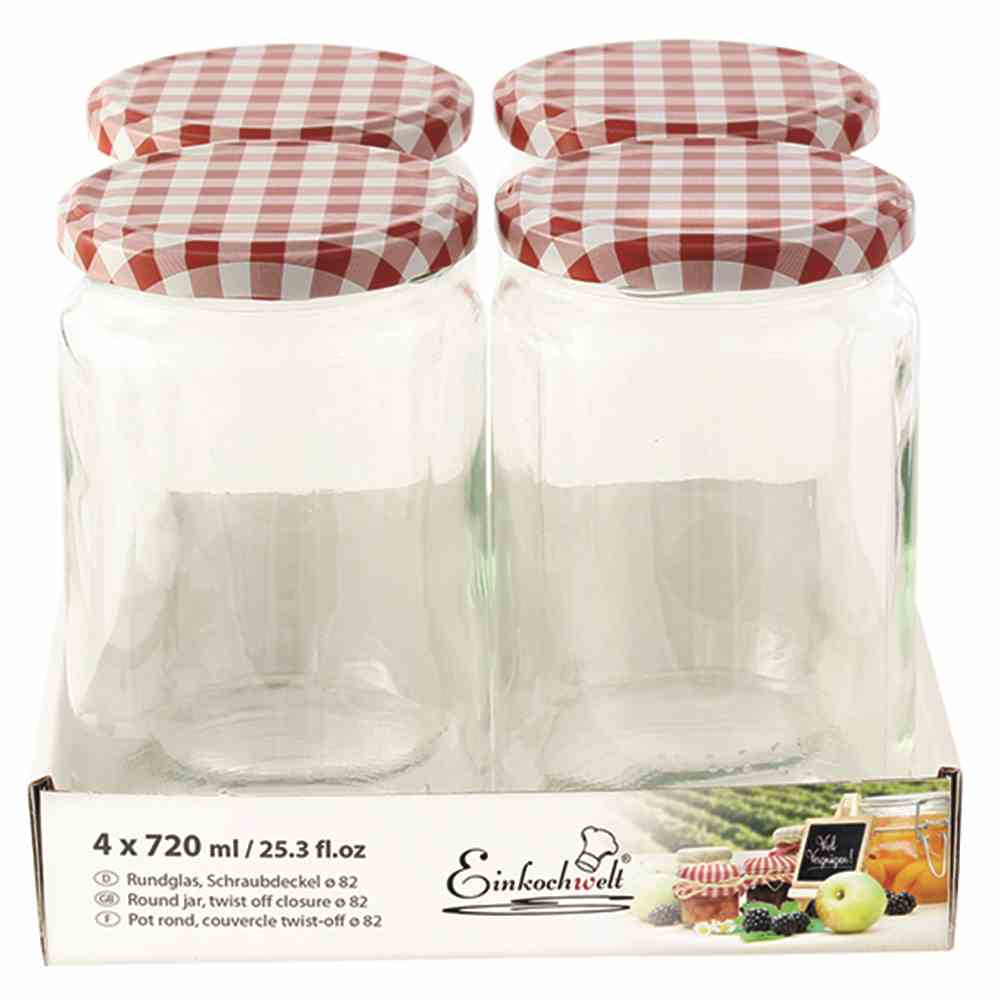 Glas rund TO82mm 4 x 720ml