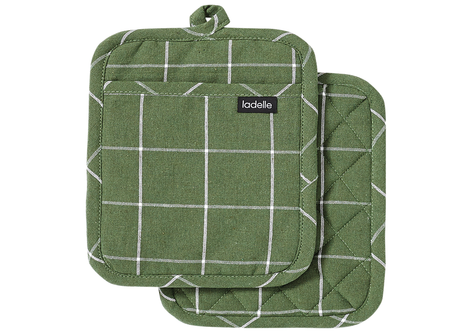 Topflappen Eco Check Grün 2-er Pack